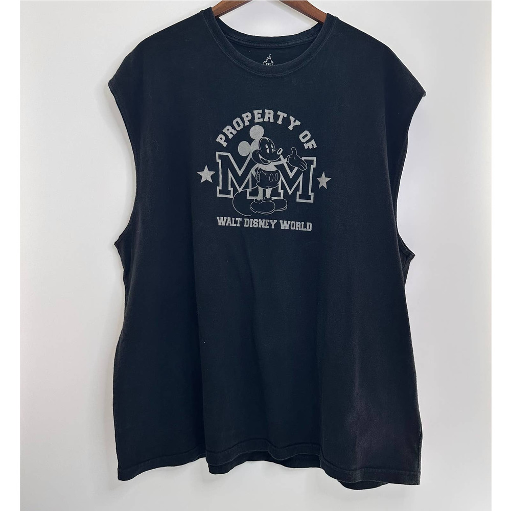 Walt Disney World by Hanes Property of Mickey Mouse Black Mens Muscle Shirt 2XL